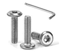 Tunejoy Vis à Tête Plate Torx M4 x 16 mm Vis à Six Pans Creux en Acier Inoxydable A2 V2A Boulons de Meubles Hexagonale avec Clé T20 Filetage Complet 30 Pièces