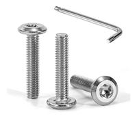 Tunejoy Vis à Tête Plate Torx M4 x 20 mm Vis à Six Pans Creux en Acier Inoxydable A2 V2A Boulons de Meubles Hexagonale avec Clé T20 Filetage Complet 30 Pièces