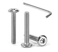 Tunejoy Vis à Tête Plate Torx M4 x 25 mm Vis à Six Pans Creux en Acier Inoxydable A2 V2A Boulons de Meubles Hexagonale avec Clé T20 Filetage Complet 30 Pièces