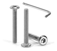 Tunejoy Vis à Tête Plate Torx M4 x 30 mm Vis à Six Pans Creux en Acier Inoxydable A2 V2A Boulons de Meubles Hexagonale avec Clé T20 Filetage Complet 30 Pièces