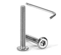 Tunejoy Vis à Tête Plate Torx M4 x 30 mm Vis à Six Pans Creux en Acier Inoxydable A2 V2A Boulons de Meubles Hexagonale avec Clé T20 Filetage Complet 20 Pièces