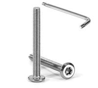 Tunejoy Vis à Tête Plate Torx M4 x 35 mm Vis à Six Pans Creux en Acier Inoxydable A2 V2A Boulons de Meubles Hexagonale avec Clé T20 Filetage Complet 20 Pièces