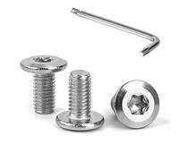 Tunejoy Vis à Tête Plate Torx M5 x 10 mm Vis à Six Pans Creux en Acier Inoxydable A2 V2A Boulons de Meubles Hexagonale avec Clé T25 Filetage Complet 30 Pièces