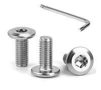 Tunejoy Vis à Tête Plate Torx M5 x 12 mm Vis à Six Pans Creux en Acier Inoxydable A2 V2A Boulons de Meubles Hexagonale avec Clé T25 Filetage Complet 30 Pièces