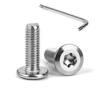 Tunejoy Vis à Tête Plate Torx M5 x 16 mm Vis à Six Pans Creux en Acier Inoxydable A2 V2A Boulons de Meubles Hexagonale avec Clé T25 Filetage Complet 20 Pièces