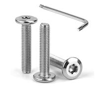 Tunejoy Vis à Tête Plate Torx M5 x 25 mm Vis à Six Pans Creux en Acier Inoxydable A2 V2A Boulons de Meubles Hexagonale avec Clé T25 Filetage Complet 30 Pièces