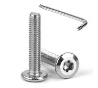 Tunejoy Vis à Tête Plate Torx M5 x 25 mm Vis à Six Pans Creux en Acier Inoxydable A2 V2A Boulons de Meubles Hexagonale avec Clé T25 Filetage Complet 20 Pièces