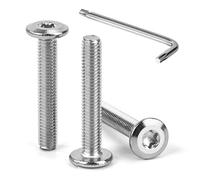 Tunejoy Vis à Tête Plate Torx M5 x 30 mm Vis à Six Pans Creux en Acier Inoxydable A2 V2A Boulons de Meubles Hexagonale avec Clé T25 Filetage Complet 30 Pièces
