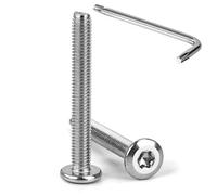Tunejoy Vis à Tête Plate Torx M5 x 40 mm Vis à Six Pans Creux en Acier Inoxydable A2 V2A Boulons de Meubles Hexagonale avec Clé T25 Filetage Complet 20 Pièces