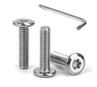 Tunejoy Vis à Tête Plate Torx M6 x 25 mm Vis à Six Pans Creux en Acier Inoxydable A2 V2A Boulons de Meubles Hexagonale avec Clé T30 Filetage Complet 30 Pièces
