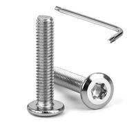 Tunejoy Vis à Tête Plate Torx M6 x 30 mm Vis à Six Pans Creux en Acier Inoxydable A2 V2A Boulons de Meubles Hexagonale avec Clé T30 Filetage Complet 20 Pièces