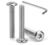 Tunejoy Vis à Tête Plate Torx M6 x 40 mm Vis à Six Pans Creux en Acier Inoxydable A2 V2A Boulons de Meubles Hexagonale avec Clé T30 Filetage Complet 30 Pièces