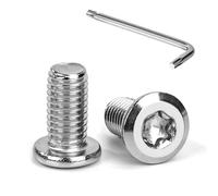 Tunejoy Vis à Tête Plate Torx M8 x 16 mm Vis à Six Pans Creux en Acier Inoxydable A2 V2A Boulons de Meubles Hexagonale avec Clé T40 Filetage Complet 20 Pièces