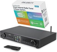 Radio Internet Dab FM WiFi Bluetooth |Tuner Dab pour Chaine HiFi avec Spotify Connect | Tuner HiFi avec Plus de 90 présélections, écran LED Couleur | USB, AUX, RCA | Majority Fitzwilliam 2024 (Noir)