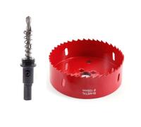 TUNEZ Scie cloche M42 bimétallique avec arbre hexagonal et forets de centrage en métal pour bois, métal, plaque de plâtre, fer, tuyau en plastique (105 mm)