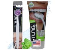 TUNG Kit de nettoyage de la langue, brosse TUNG et gel naturel à la menthe, éliminateur d'odeurs de mauvaise haleine, anti-halitose, fabriqué aux États-Unis (lot de 1)