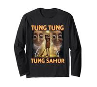 Tung Tung Sahur Funny Meme Italian Brain Red Manche Longue