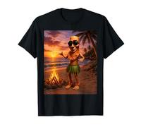 Tung Tung Sahur Hawaiian Beach Meme Dance Brainrot T-Shirt