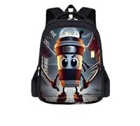 Tung Tung Tung Sahur Cartoon Print Cartable, Sac à Dos Unisexe pour Enfants, adapté aux élèves de l'école Primaire,Style 2