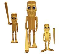 Tung Tung Tung Sahur Gold Edition - Figurine articulée XL Brainrot 19 cm - Figurine dorée de collection officielle Brainrot - Édition limitée exclusive Memes italiens - Tung Tung Tung Saur Doré