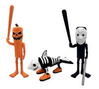 Tung Tung Tung Sahur Halloween Edition (20 cm) + Tung Tung Tung Scary Edition (19 cm) + Tralala Scary Edition (15 cm) - Lot de 3 figurines articulées Collection officielle Brainrot - Brain Rot