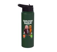 Tung Tung Tung Sahur John Pork Meme Brainrot Calling Stainless Steel Insulated Water Bottle