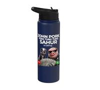 Tung Tung Tung Sahur John Pork Meme Brainrot Calling Stainless Steel Insulated Water Bottle