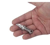 Tungyi Mini couteau de poche pliable, petit couteau EDC, lame en acier inoxydable de 0,8" avec manche en titane, ultra compact et léger (Forme osseuse)