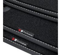 tuning-art EF852 Tapis de Sol pour Skoda Fabia 3 2014-2021, Couture:Argent. Deluxe Velours