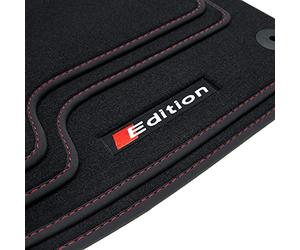 tuning-art Tapis de Sol pour Audi S Line RS Q3 Audi Q3 2011-2018 | 4-pièces Ajustement parfait Edition-Line Système de fixation Bordure textile Coutures décoratives faites main Velours