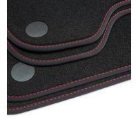 tuning-art Tapis de Sol pour Mercedes A Classe W177/ V177 année 2018- | 4-pièces Ajustement parfait Logo Système de fixation Bordure textile Coutures décoratives faites main Velours