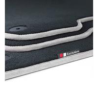 tuning-art Tapis de Sol pour Porsche Cayenne 9PA 2002-2010 | 4-pièces Ajustement parfait Logo Système de fixation Bordure textile Coutures décoratives faites main Velours