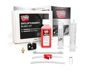 Tuning Bikes TB Kit de purge pour freins à disque Shimano - kit de purge avec huile minérale/liquide de frein - pour freins de vélo hydrauliques Shimano comme Deore, XT, Dura-Ace etc.