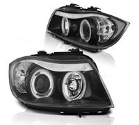 CCFL Angel Eyes Phares Avant LED Pour BMW Série 3 E90 E91 05-08 Noir