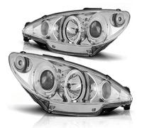 Tuning Tec Scheinwerfer Angel Eyes pour Peugeot 206 Année 98-06 Chrome H4