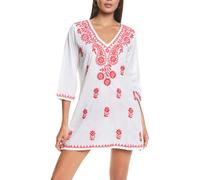 Tunique de plage courte brodÃ©e femme Selmark Complementos Rouge L