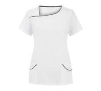 Tunique d'infirmière extensible à manches courtes pour femme - Vêtement de travail pour cliniques médicales, infirmières, dentistes, vétérinaires, vêtements de esthéticienne et de toilettage des