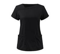 Tunique d'infirmière extensible à manches courtes pour femme - Vêtement de travail pour cliniques médicales, infirmières, dentistes, vétérinaires, vêtements de esthéticienne et de toilettage des