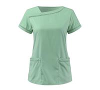 Tunique d'infirmière extensible à manches courtes pour femme - Vêtement de travail pour cliniques médicales, infirmières, dentistes, vétérinaires, vêtements de esthéticienne et de toilettage des