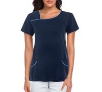 Tunique d'infirmière extensible à manches courtes pour femme - Vêtement médical et chirurgical pour cliniques médicales, infirmières, dentistes, vétérinaires, vêtements de esthéticienne et de