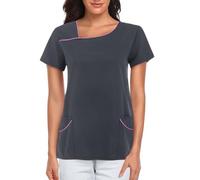 Tunique d'infirmière extensible à manches courtes pour femme - Vêtement médical et chirurgical pour cliniques médicales, infirmières, dentistes, vétérinaires, vêtements de esthéticienne et de