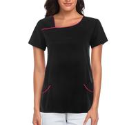 Tunique d'infirmière extensible à manches courtes pour femme - Vêtement médical et chirurgical pour cliniques médicales, infirmières, dentistes, vétérinaires, vêtements de esthéticienne et de