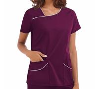 Tunique d'infirmière extensible à manches courtes pour femme - Vêtement médical et de travail pour cliniques médicales, infirmières, dentistes, vétérinaires, vêtements de esthéticienne et de