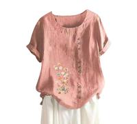 Tunique Disco Soldes Chemisier Manche Courte Femme Haut Blanc Chic Et ÉLéGant Hiver Blouse Col Rond Tunique Grande Taille 5XL Bleu Turquoise Basics Clothes Women Tee Shirts Beige Fleur Vetement