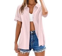 Tunique Femme Chic Elegant Chemise Cowboy Rose, XL