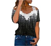 Tunique Femme ete, Femme T Shirt Blanc Chic T Shirts Col Rond Haut Manches Courtes Ete T Shirt Coton Tee Shirt Imprimé pour Femmes Files Tee Shirt Personnalisable