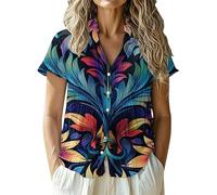 Tunique Femme Lin Chic Et éLéGant Top Blanc Cardigan DéContracté à Manches Courtes pour Femme Tunique Lin Chic Et éLéGant Top Blanc (Blue XL)