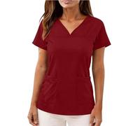 Tunique Médicale Femme Manche Courte Uniforme De Travail Blouses Medicale Tenue Uniforme D'infirmière Blouse Estheticienne Professionnelle d'été Vêtements de Travail et Uniformes Grande Taille