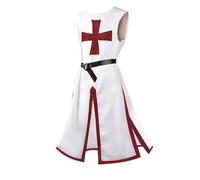 Tunique Médiévale femmes Ordre du Temple Chevalier Fantaisie du Moyen Âge Halloween Déguisement Croisé Templier Carnaval Gilet lilas d'Halloween chemise à lacets sans manches manteau victorien cosplay