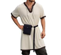 Tunique MéDiéVale Homme Costume Renaissance Grande Taille, Costume Medieval Viking Cosplay DéGuisement Halloween Guerrier Chevalier FêTe Vintage SoiréE Dansante Et Spectacle sur ScèNe